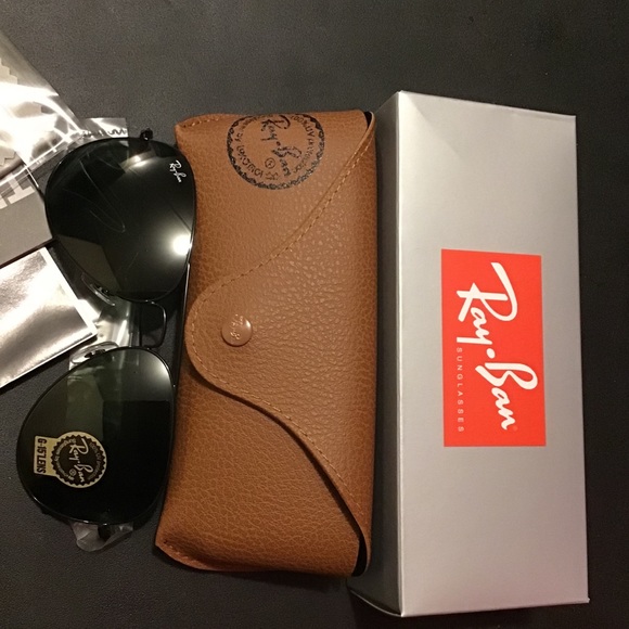 Ray Ban Aviator Sunglasses Black Rb3025 NEW - Picture 2 of 8